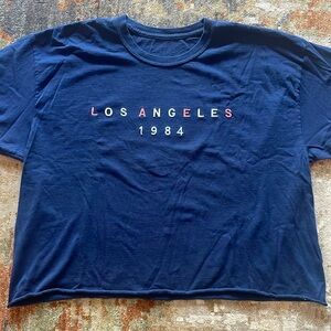 John Galt Navy Blue Los Angeles Crop Top